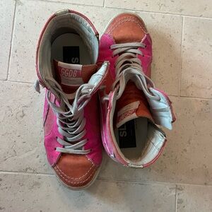 Golden Goose Pink High-Top Sneakers